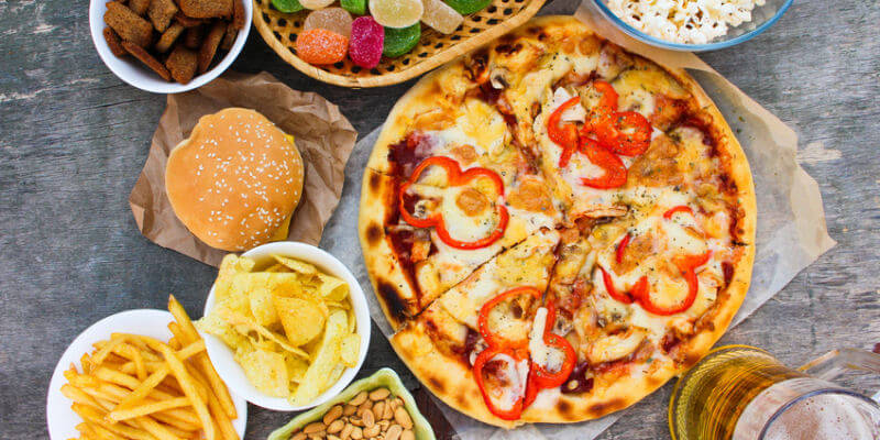 Alkohol Burger Fett Salz schlecht fuer Haut